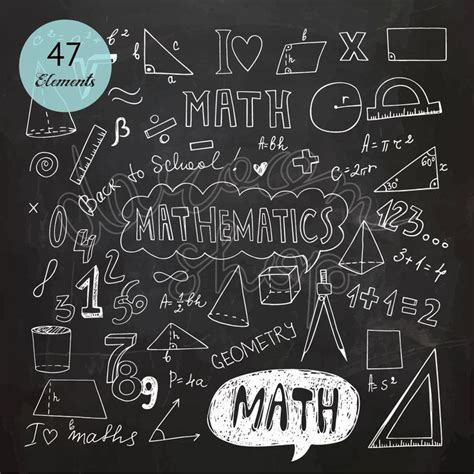 Hand Drawn Mathematics Clip Art/math Elements and Symbols/back to