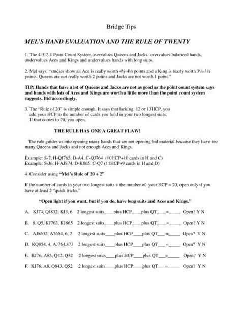 Hand Evaluation using Zar Points - BridgeWebs