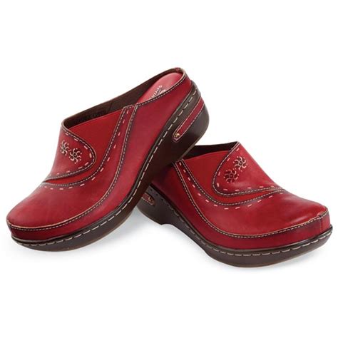 Hand Painted Leather Clogs For Women Signals HN8822