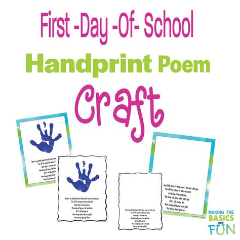 Hand Poem Activity For BackToSchool Making The Basics Fun
