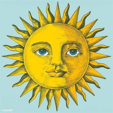 Hand drawn sun with face free image by How to draw