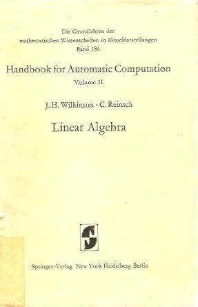 Handbook for automatic computation vol 2 linear algebra grundlehren der. - Ursus c 355 c355 traktor werkstatt service handbuch reparatur.