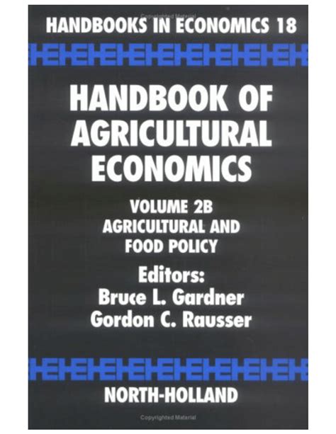 Handbook of agricultural economics volume 2b agricultural and food policy. - Nissan atlas 150 gearbox workshop manual.