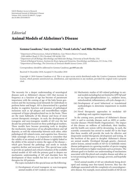 Handbook of animal models in alzheimer s disease by g casadesus. - Service manual for cat d6r dozer.