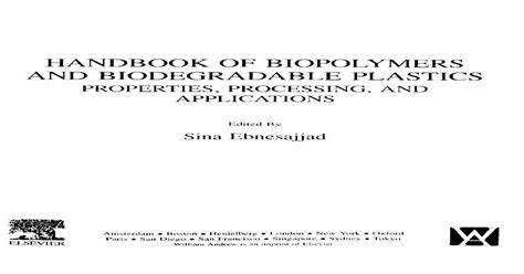 Handbook of biopolymers and biodegradable plastics by sina ebnesajjad. - Juden im sport während des nationalsozialismus.