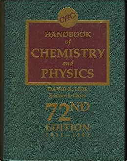 Handbook of chemistry and physics 72nd edition. - Answers to investigations manual ocean studies.