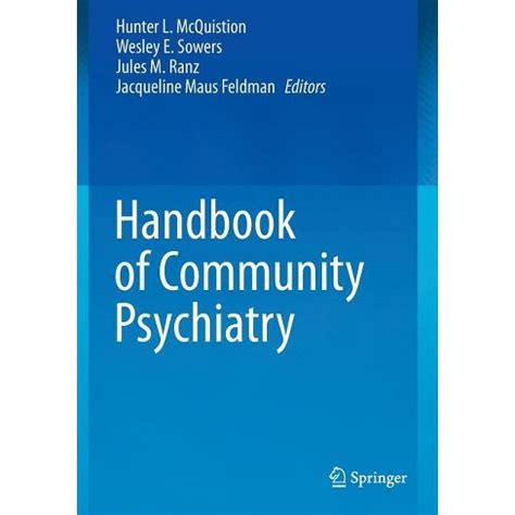Handbook of community psychiatry by hunter l mcquistion. - 1986 1991 eldorado manual de servicio y reparación.