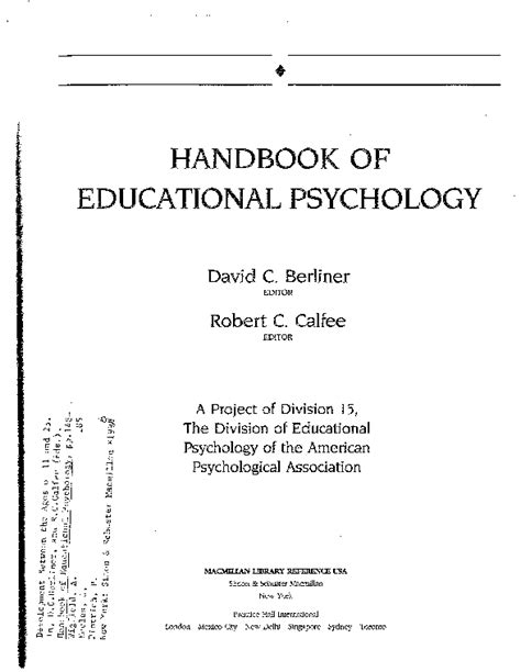 Handbook of educational psychology by david c berliner. - Ronald reagon guided reading and worksheet.