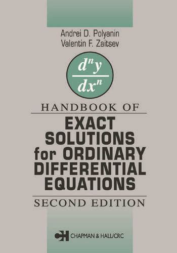 Handbook of exact solutions for ordinary differential equations. - By paul cutler problem solving in clinical medicine from data to diagnosis 3rd third edition.