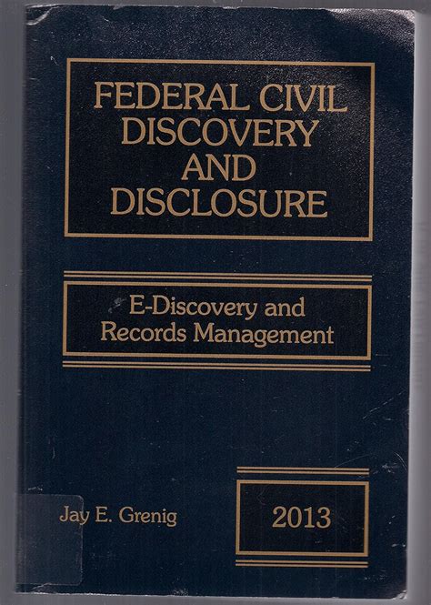 Handbook of federal civil discovery and disclosure. - Broadway literature reader class 8 guide.