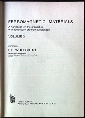 Handbook of ferromagnetic materials volume 5. - Die sprache des friedens ist die sprache der vernunft.