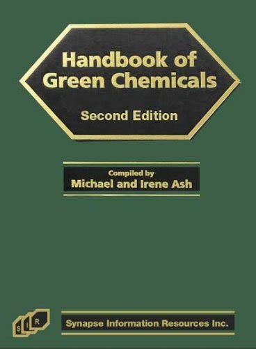 Handbook of green chemicals by michael ash. - Textes constitutifs de l'office national des mutilés et réformés de la guerre.