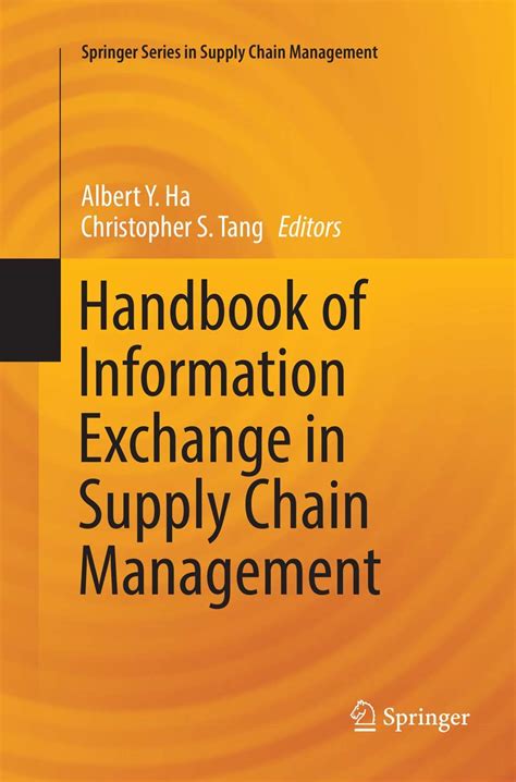 Handbook of information exchange in supply chain management springer series in supply chain management. - El grial secreto de los merovingios.