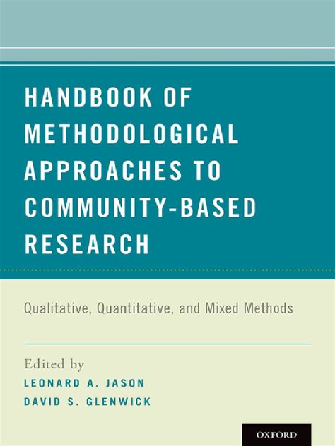 Handbook of methodological approaches to community based research qualitative quantitative and mixed methods. - Die pastoren des konsistorialbezirks estland, 1885-1919.