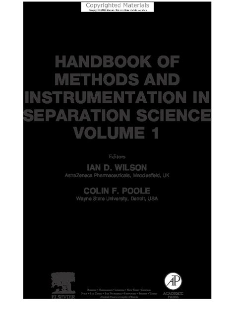 Handbook of methods and instrumentation in separation science volume 1. - Diver s handbook of underwater calculations.