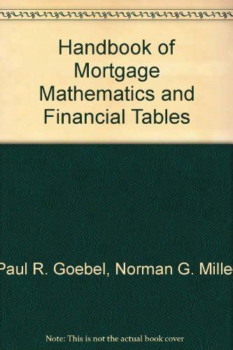 Handbook of mortgage mathematics financial tables. - Manual de usuario de linde h70.