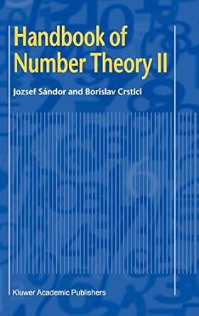 Handbook of number theory ii by jozsef sandor. - Documentos y notarios de sevilla en el siglo xiii.