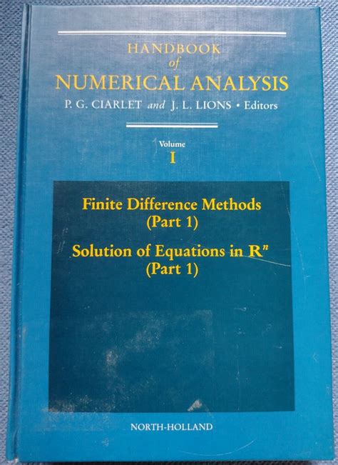 Handbook of numerical analysis volume 1. - Guía legal del medioambiente en españa.