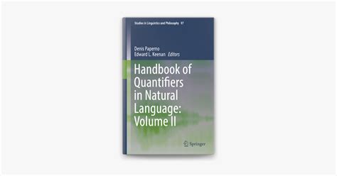 Handbook of quantifiers in natural language handbook of quantifiers in natural language. - Chronique du roi d. pedro i.
