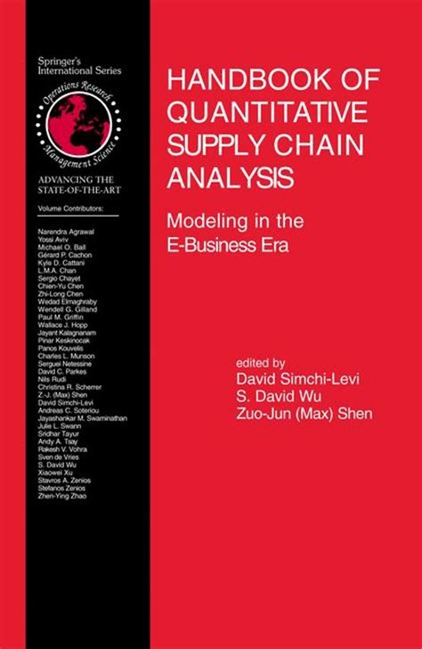 Handbook of quantitative supply chain analysis. - Standard operating procedures manual for nutrition store.