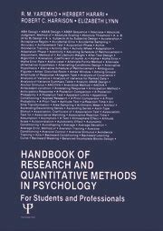 Handbook of research and quantitative methods in psychology for students and professionals. - Hinkle 13e coursepoint text taylor 8e coursepoint text and 2e video guide buchholz 7e text plus karch 6e text package.