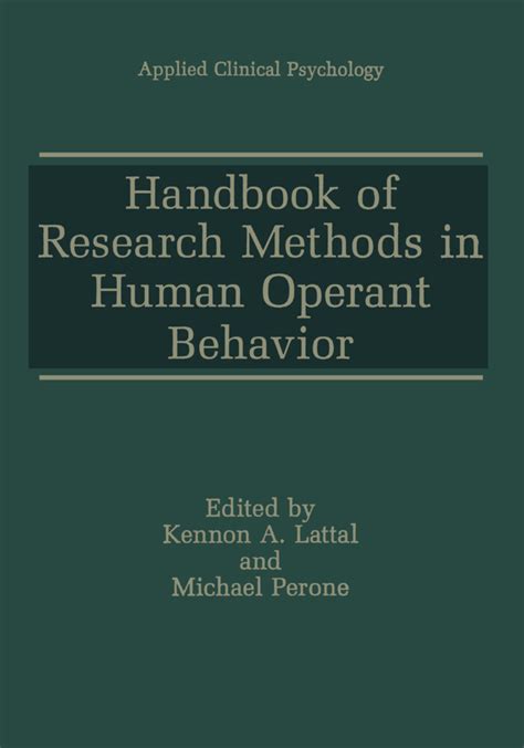 Handbook of research methods in human operant behavior by kennnon lattal. - Manual do notebook semp toshiba is 1412.