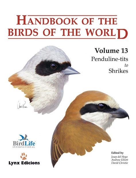 Handbook of the birds of the world vol 13 penduline tits to shrikes. - Saúde da mulher e direitos reprodutivos.