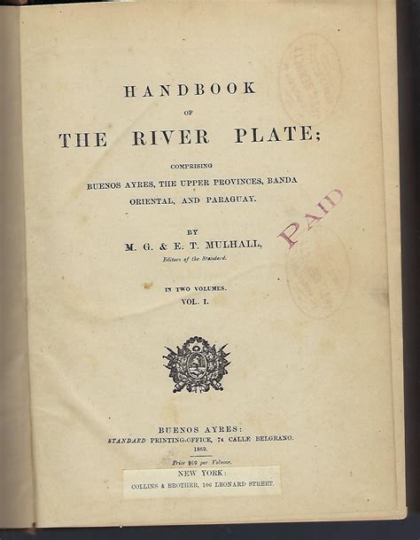Handbook of the river plate comprising buenos ayres the upper. - Coleccíon de los epígramas, y otras poesías críticas.