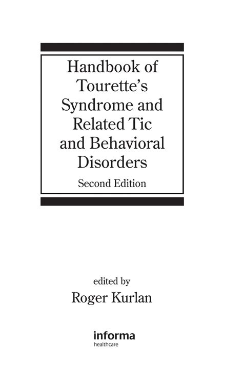 Handbook of tourettes syndrome and related tic and behavioral disorders second edition neurological disease and therapy. - Manual de piezas del tractor económico.