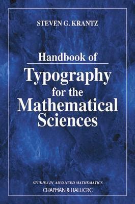 Handbook of typography for the mathematical sciences by steven g krantz. - Audi a4 b6 repair manual rear suspension.