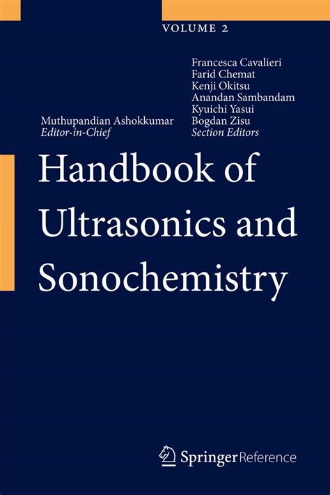 Handbook of ultrasonics and sonochemistry by muthupandian ashokkumar. - Handbook of cognitive neuropsychology what deficits reveal about the human mind.
