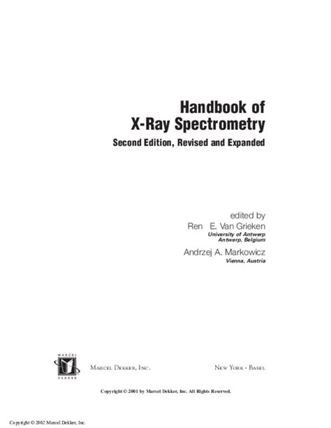 Handbook of x ray spectrometry second edition revised and expanded practical spectroscopy. - Pet lover guide to first aid and emergencies.