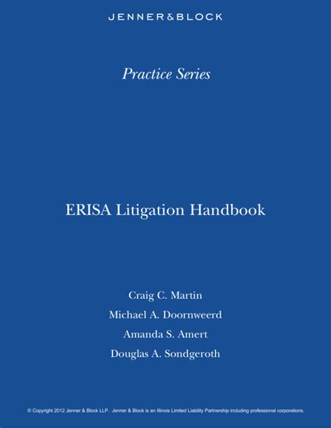 Handbook on erisa litigation handbook on erisa litigation. - Guide to birds of east africa.