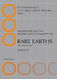 Handbook on the physics and chemistry of rare earths volume 37. - Concepts and problems in physical chemistry by p s raghavan.