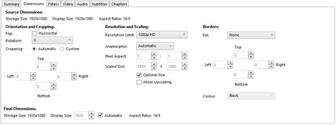 Handbrake colorspace. .  ...