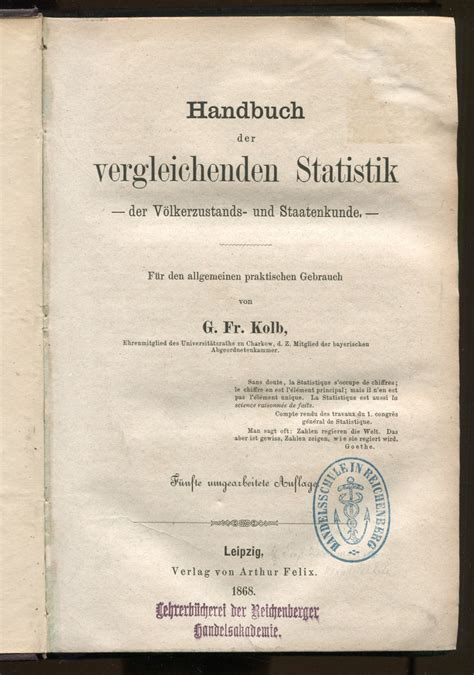 Handbuch der vergleichenden statistik der völkerzustands  und staatenkunde. - Sharp ux 485 fo 885 facsimile service manual.