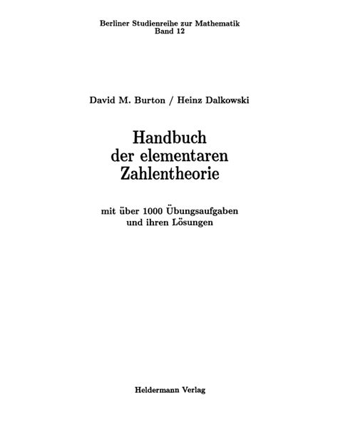 Handbuch der zahlentheorie ii 1. - Guida allo studio della valutazione della bussola.