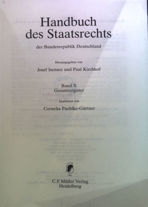Handbuch des staatsrechts der bundesrepublik deutschland. - Gundam technical manual 2 the 08th ms team.
