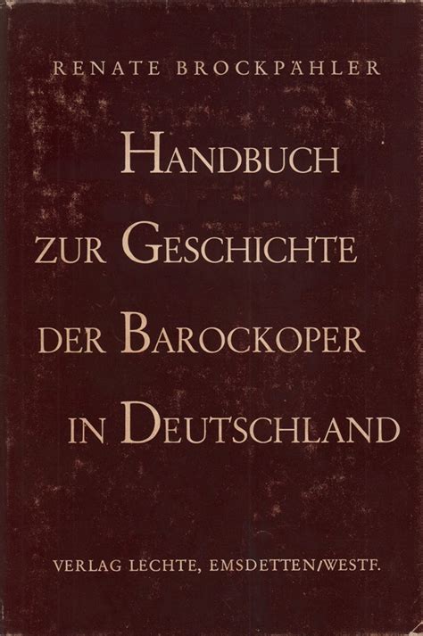 Handbuch zur geschichte der barockoper in deutschland. - Fender twin reverb amp owners manual.