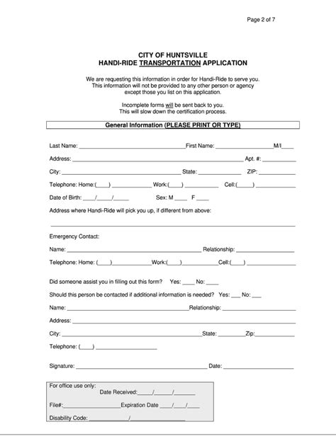 Handi Ride Application Form Fill Out and Sign Printable PDF Template