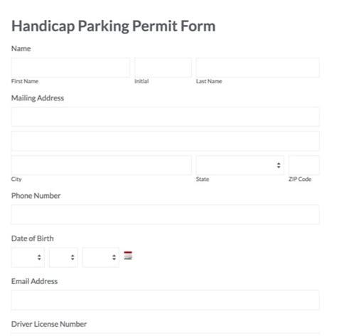 Handicap Parking Permit Form Template Formstack