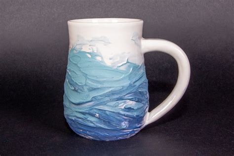 Handmade Wave Art Mug Etsy