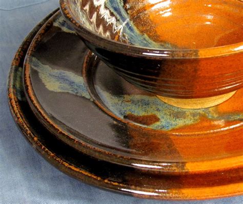 Handmade pottery dinnerware.  Check out our handmade wood dinnerware set selecti...