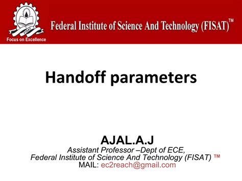 Handoff Parameters - Purdue University