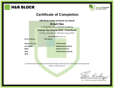 Handr block certification. Answered by H&R Block October 9, 2019. Education requirements vary by job. All posted positions include the minimum requirements in the description. Answered December 11, 2018. Finished high school 1966, honor student gpa 4.2. Finished blantons business college general businesss degree gpa 4.0. Took tax class last year. Answered November 26, 2018. 