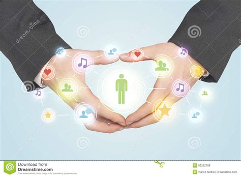 Hands Creating A Form With Social Media Connection Stock Image Image