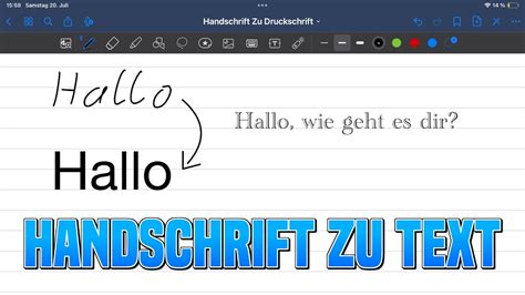 Handschrift in Text umwandeln App