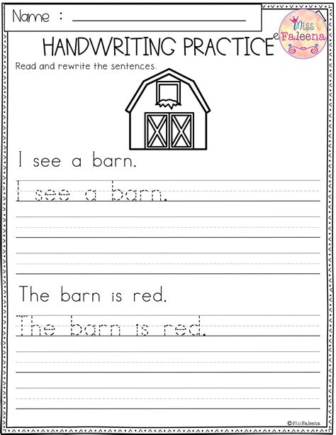 Handwriting Practice Free Printable