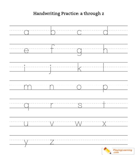 Handwriting Practice Lowercase Letters