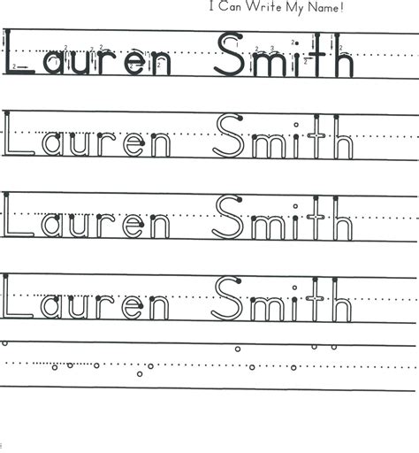 Handwriting Template For Names